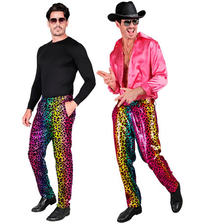 Widmann Party Fashion Pants (Rainbow Animalier Tiger Sequin Pants) (XL) Rainbow
