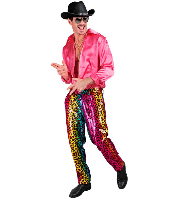 Widmann Party Fashion Pants (Rainbow Animalier Leopard Sequin Pants) (M) Rainbow