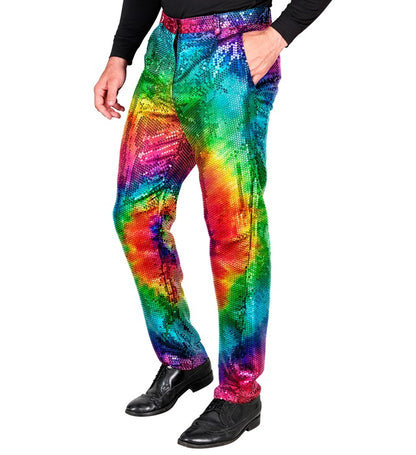 Widmann Party Fashion Pants (Tie Dye Sequin Pants) (M) Rainbow