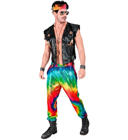 Widmann Party Fashion Pants (Tie Dye Sequin Pants) (L) Rainbow