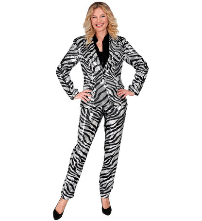 Widmann Party Fashion Pants (Animalier Tiger Sequin Pants) (XL) Orange