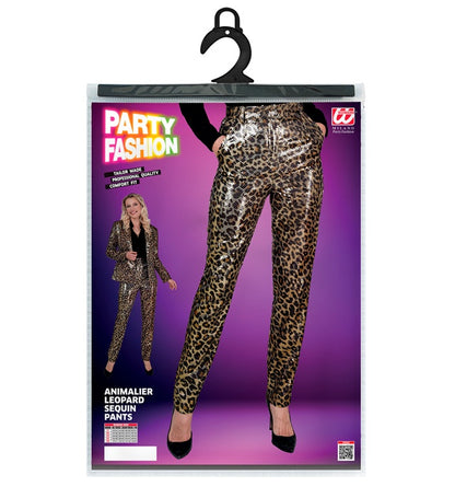 Widmann Party Fashion Pants (Animalier Leopard Sequin Pants) (L) Gold