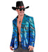 Widmann Party Fashion Jacket (Blue Waves Sequin Jacket) (M) Turquoise / Light Blue