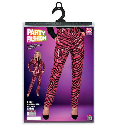 Widmann Party Fashion Pants (Pink Animalier Sequin Pants) (S) Pink
