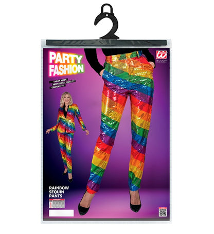 Widmann Party Fashion Pants (Rainbow Sequin Pants) (L) Rainbow