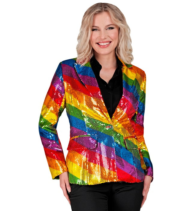 Widmann Party Fashion Jacket (Animalier Zebra Sequin Jacket) (XXL) Silver