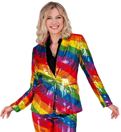 Widmann Party Fashion Jacket (Animalier Zebra Sequin Jacket) (XXL) Silver
