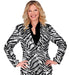 Widmann Party Fashion Jacket (Animalier Zebra Sequin Jacket) (S) Silver