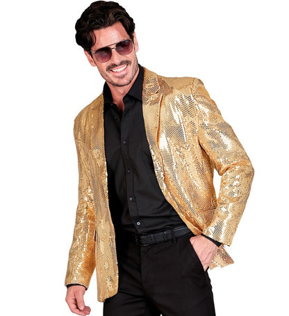 Widmann Party Fashion Jacket (Blue Waves Sequin Jacket) (XXL) Turquoise / Light Blue