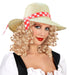 Widmann Straw Farmer's Daughter Hat With Blue Ribbon Beige / Skin Color