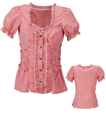Widmann Red Chequered Blouse (M) Red