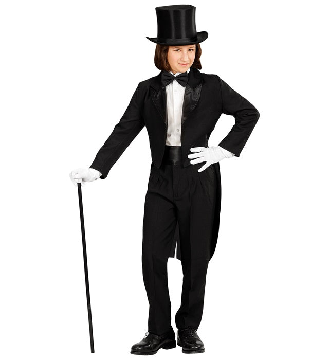 Widmann Children's Black Tailcoat With Satin Collar (140 cm / 8-10 Years) Black