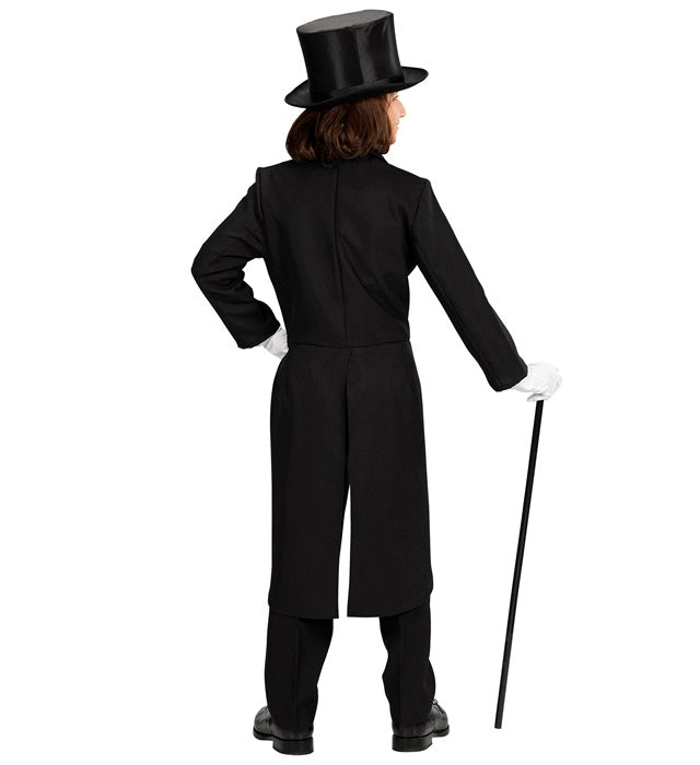 Widmann Children's Black Tailcoat With Satin Collar (140 cm / 8-10 Years) Black