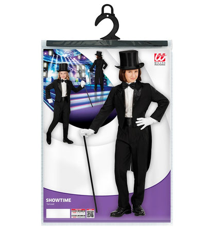 Widmann Children's Black Tailcoat With Satin Collar (140 cm / 8-10 Years) Black