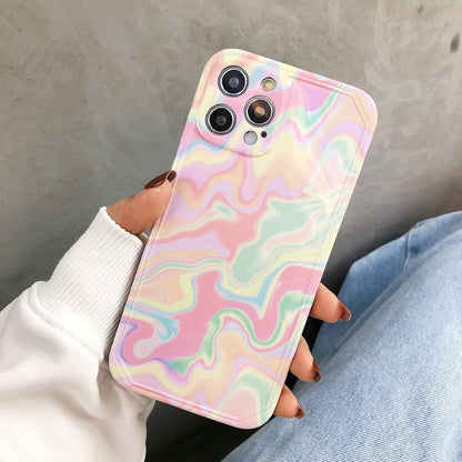 Luxury Water Ripple Soft IMD Phone Case For iphone12 Mini 11 Pro Max X XR XS MAX SE 2020 7 8Plus Shockproof Cover Protection-Style 3-For iPhone X or XS