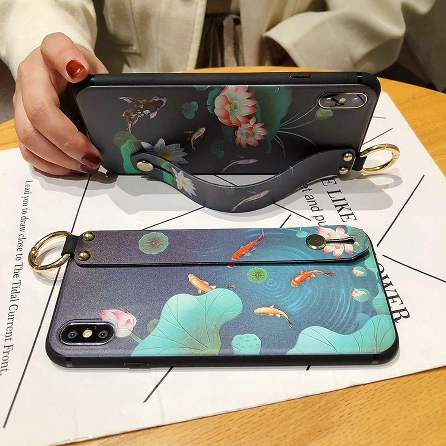 Fashion Flower Leaf Wrist Strap For iPhone Case 12 Mini 11 13 Pro MAX X XR XS MAX SE2 6 6S 7 8Plus Shockproof Soft Cover-Style 6-For iphone 11 Pro