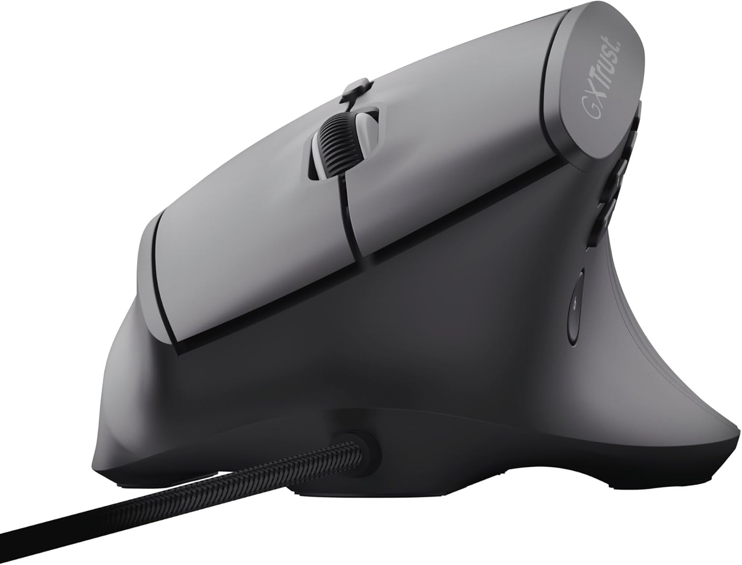 GXTrust 145 Rexxa Mouse Verticale Ergonomico con Illuminazione RGB 12800 DPI, Mouse da Gaming con Filo USB, 10 Pulsanti Programmabli, Software Avanzato, per PC, Laptop, Mac, Windows - Nero