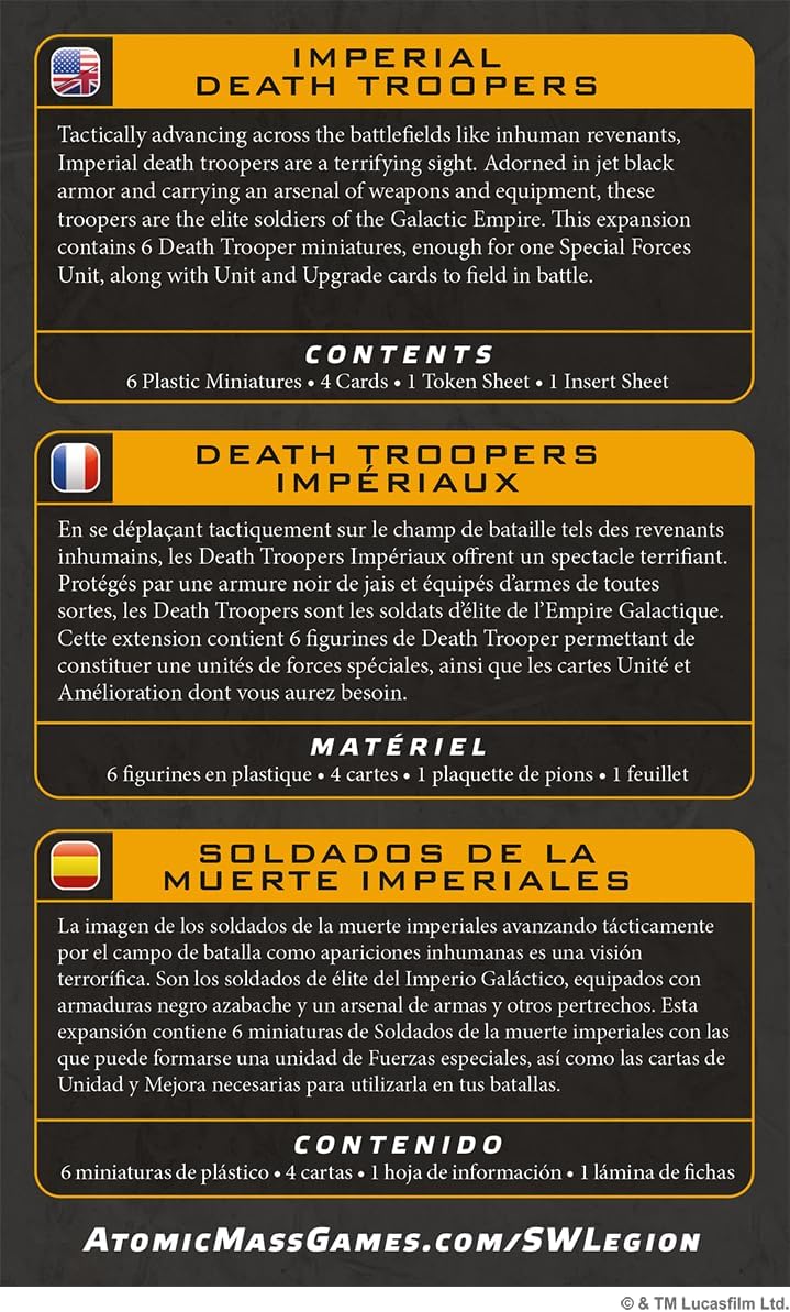 Asmodee | Star Wars: Legion - Imperial Death Troopers | Miniatures Game | Ages 14+ | 2 Players | 90 Minutes Playing Time