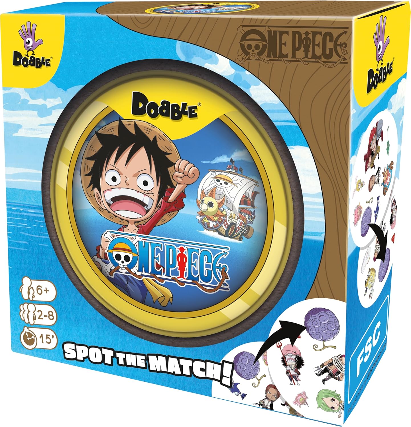 Asmodee | Dobble One Piece | Family Quick Reaction Card Game | Ages 6+ | 2-8 Players | 15 Minutes Playing Time