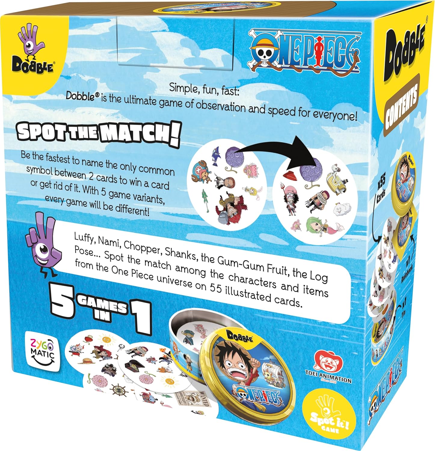 Asmodee | Dobble One Piece | Family Quick Reaction Card Game | Ages 6+ | 2-8 Players | 15 Minutes Playing Time