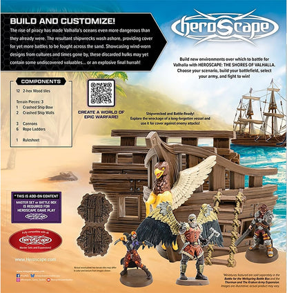 Renegade | Heroscape Shores Of Valhalla Terrain | Terrain Expansion, Heroscape Compatible, Shipwrecks, Cannons, Rope Ladders And Hex Tiles | 2-4 Players | 60-120 Minutes
