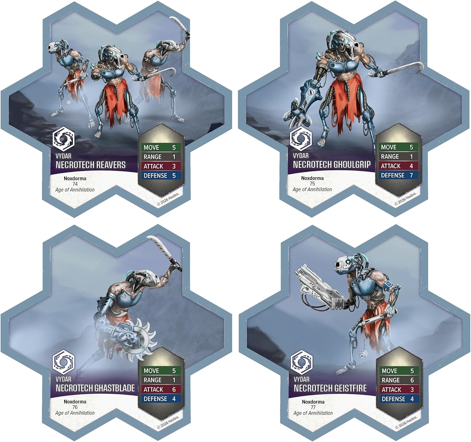 Renegade | Heroscape Age Of Annihilation: Necrotech Reavers | Army Expansion, Heroscape Compatible, 6 Miniatures, 9 Interchangeable Arms, 4 Army Cards | 2-4 Players | 60-120 Minutes
