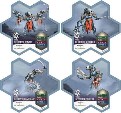 Renegade | Heroscape Age Of Annihilation: Necrotech Reavers | Army Expansion, Heroscape Compatible, 6 Miniatures, 9 Interchangeable Arms, 4 Army Cards | 2-4 Players | 60-120 Minutes