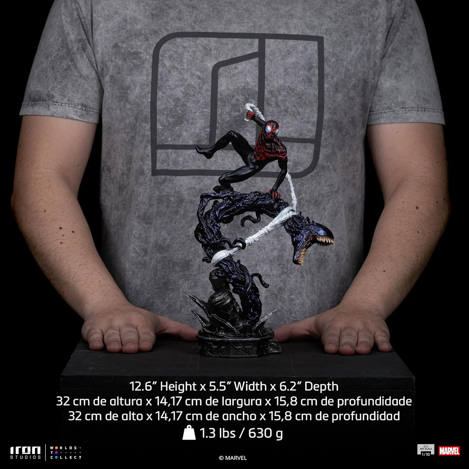 Iron Studios Statua BDS Art Scale 1/10 Miles Morales Diorama Uomo vs Cattivi 32 cm