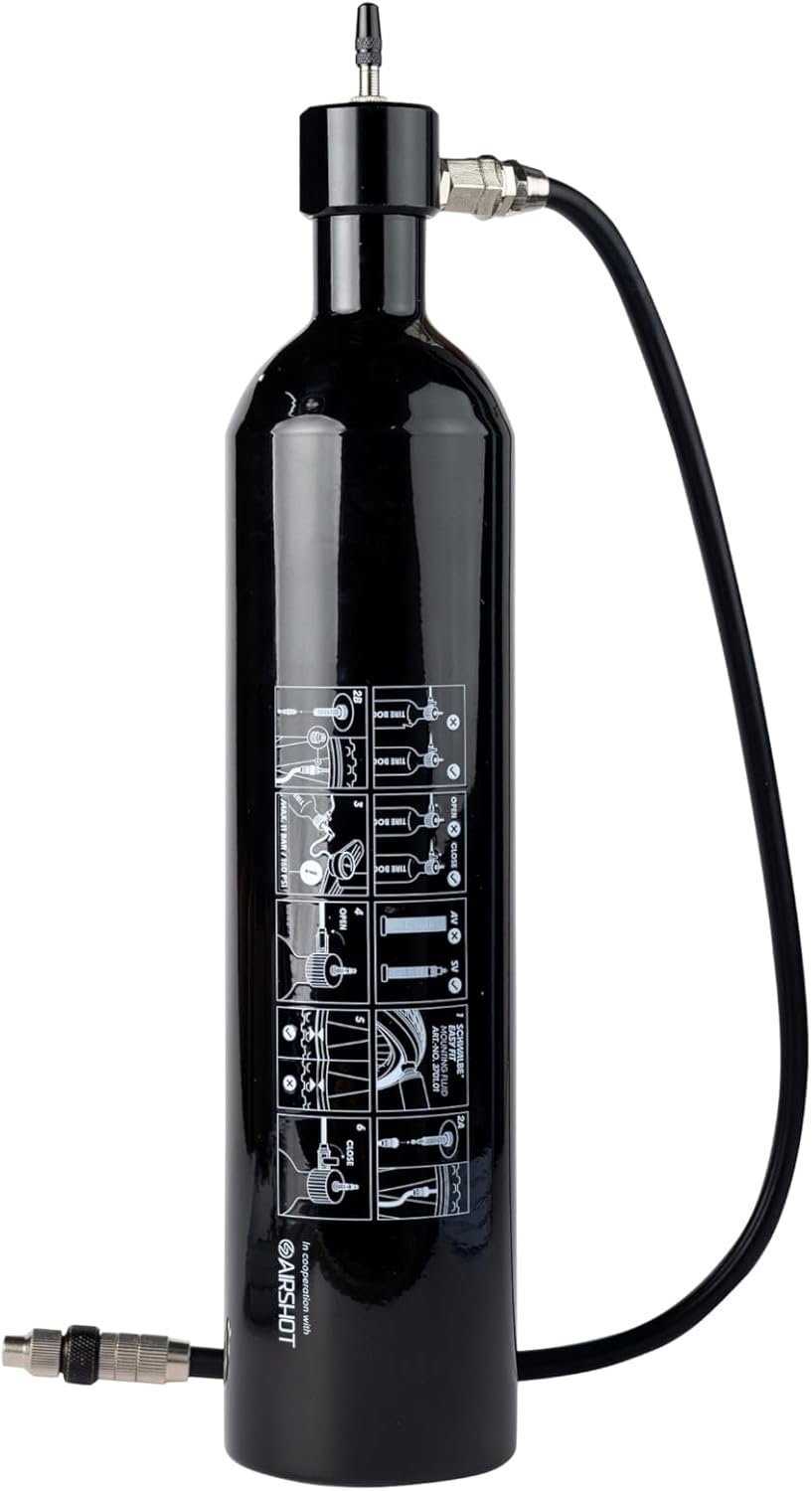 Schwalbe Tire Booster Reifenfüller für Tubeless-Reifen, Schwarz, bis 11 bar, kompatibel mit SV-Ventilen