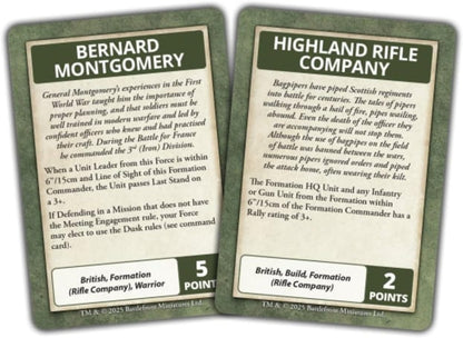 Blitzkrieg British Command Cards (x27 Cards) - Limited Edition