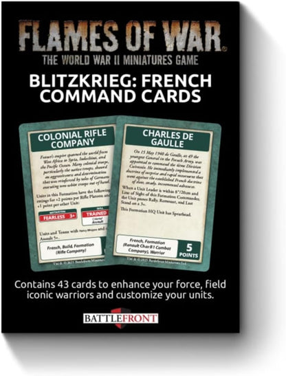 Flames of War: FW281FC Blitzkrieg French Command Cards (x43 Cards) - Limited Edition