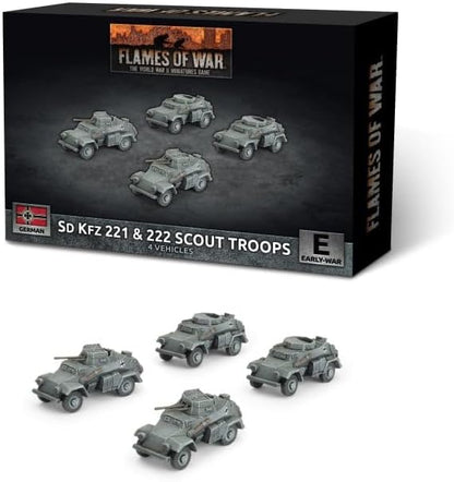 Flames of War: GBX201 Sd Kfz 222 / 221 Scout Troop (x4 Plastic