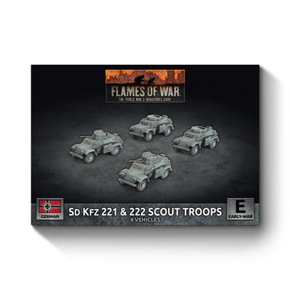 Flames of War: GBX201 Sd Kfz 222 / 221 Scout Troop (x4 Plastic