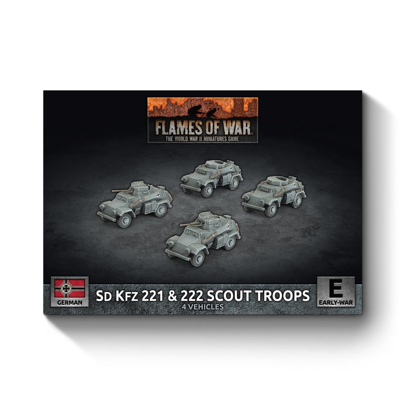 Flames of War: GBX201 Sd Kfz 222 / 221 Scout Troop (x4 Plastic