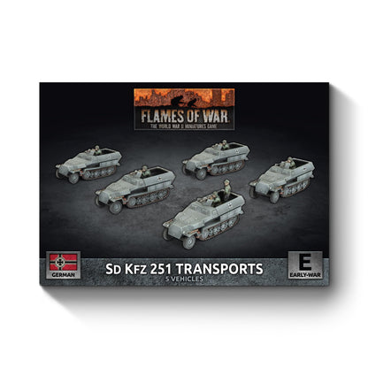 Flames of War: GBX207 Sd Kfz 251 half-track Transport Platoon (x5 Plastic
