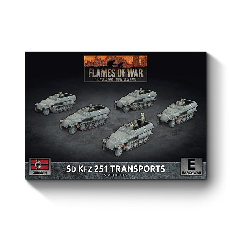 Flames of War: GBX207 Sd Kfz 251 half-track Transport Platoon (x5 Plastic