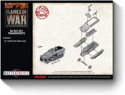 Flames of War: GBX207 Sd Kfz 251 half-track Transport Platoon (x5 Plastic