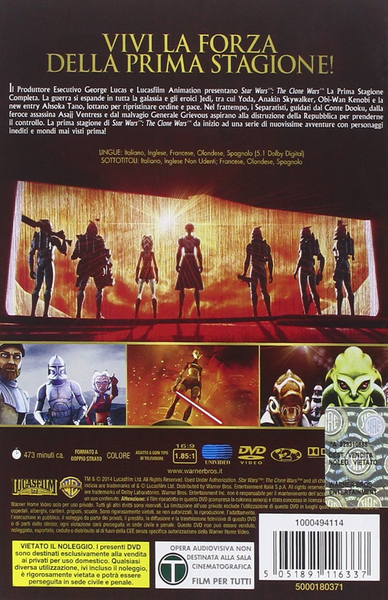 Star Wars - The Clone Wars - Season 01 Box Set Dvd Italian Import