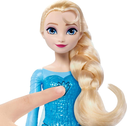 Mattel Disney Frozen Singing Elsa Doll with Lights & Music, Sings “Let It Go” from Movie, Posable with Sparkling Signature Outfit & Removable Shoes