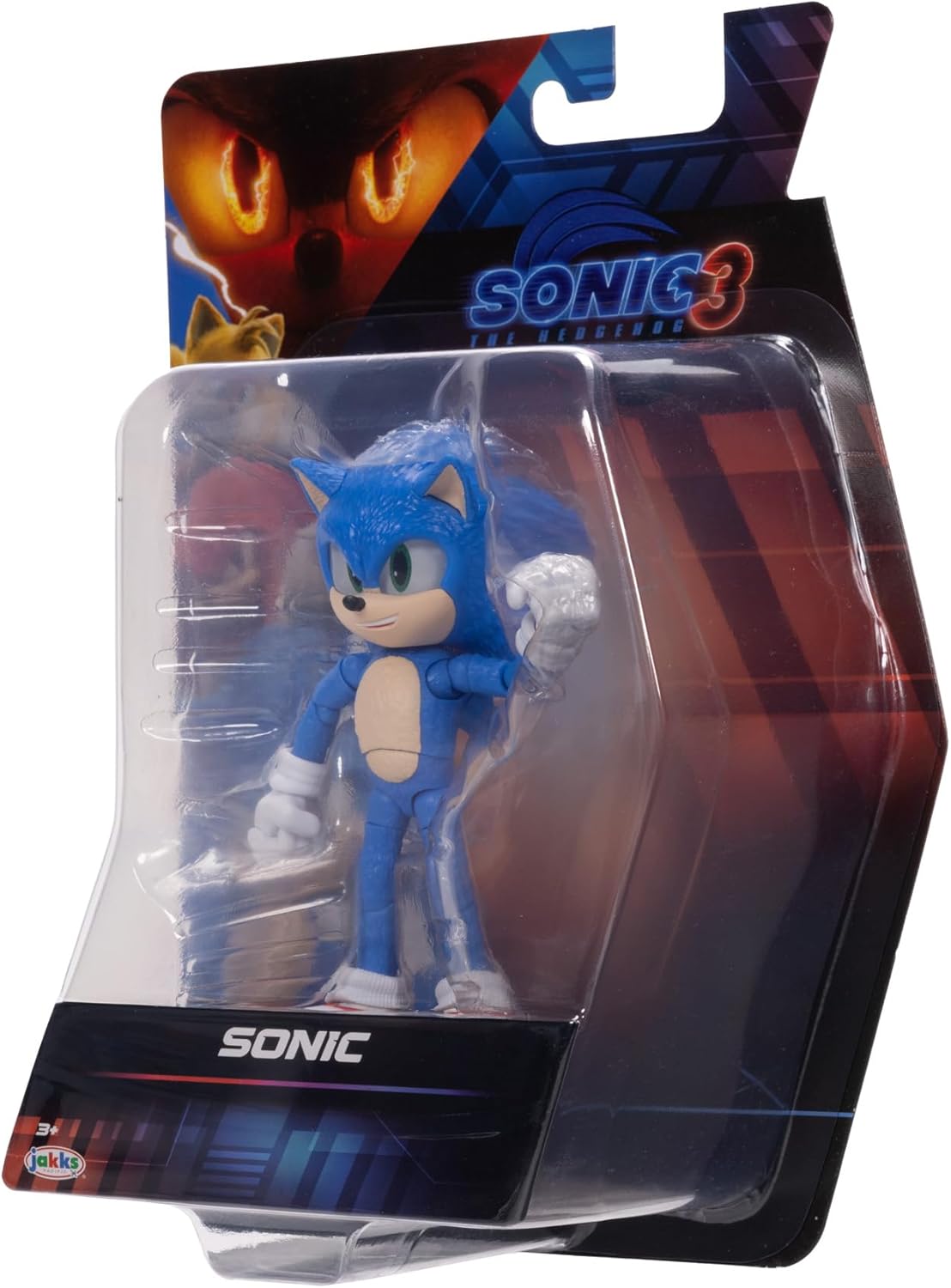 Sonic 3 Movie Sonic Collector Toy Figure by Jakks Pacific, Stands 5” / 13 cm Tall, Highly Articulated for Boys/Girls, Officially Licensed 3 Movie, Suggested for Ages 3+