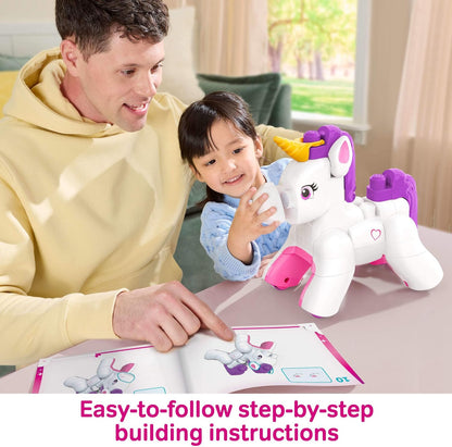 MEGA BLOKS Toddler Block Toys Set, 3 in 1 Build & Enchant Unicorn with 26 Pieces, Puppy and Pegasus Rebuild, Kids Ages 3+ Years, JKG36