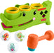 Fisher-Price - Coccodrillo Baby Giocoliere, Giocattolo evolutivo con martelletto e 3 Palline per Lo Sviluppo della motricità e Le Prime Fasi del Gattonamento, 9+ Mesi, JLB94