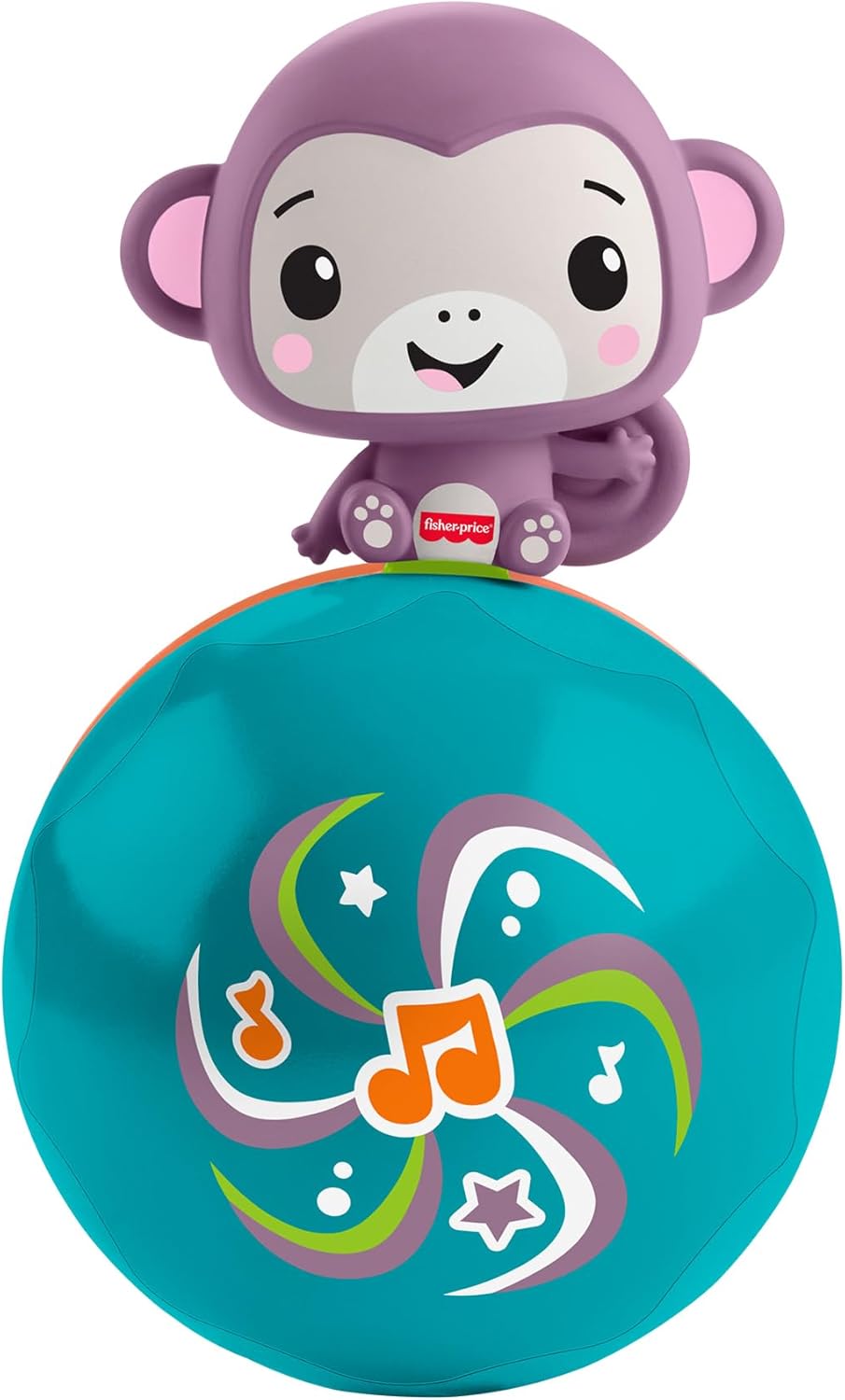 Fisher-Price Baby Toy Crawling Musical Purple Monkey Ball, Crawl-After Activity for Developmental Play Infants Ages 9+ Months, JLB95