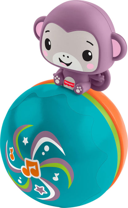 Fisher-Price Baby Toy Crawling Musical Purple Monkey Ball, Crawl-After Activity for Developmental Play Infants Ages 9+ Months, JLB95