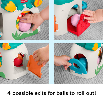Fisher-Price - Ranocchietta Luci e Sorprese, Gioco attività con luci, Musica e Suoni, 3 Palline Colorate Incluse da Far rotolare per sviluppare la motricità, 6+ Mesi, JLB96