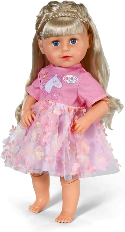 BABY born Flower Unicorn Dress - Colourful doll outfit with floral details - Fits any 43 cm doll - Premium doll accessory