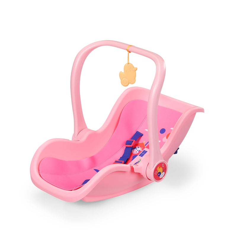 Doll Baby Carrier Seat Pink with Belt, Handle & Mobile, for 36-43cm dolls, suitable for age 3+