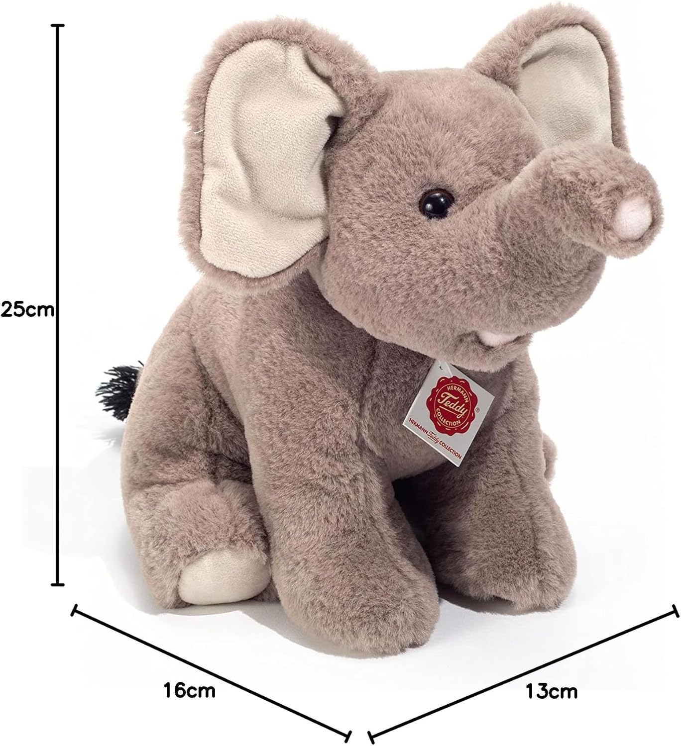 Teddy Hermann 90743 Elephant sitting 25 cm, cuddly toy