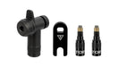Topeak TurboFlow Ventiladapter RapidHead Set 4-TLG, Aluminium/Composite, Schwarz, inkl. Presta-Ventil Werkzeug, kompakt & robust 2,5x4,8x7,2 cm, 15712027
