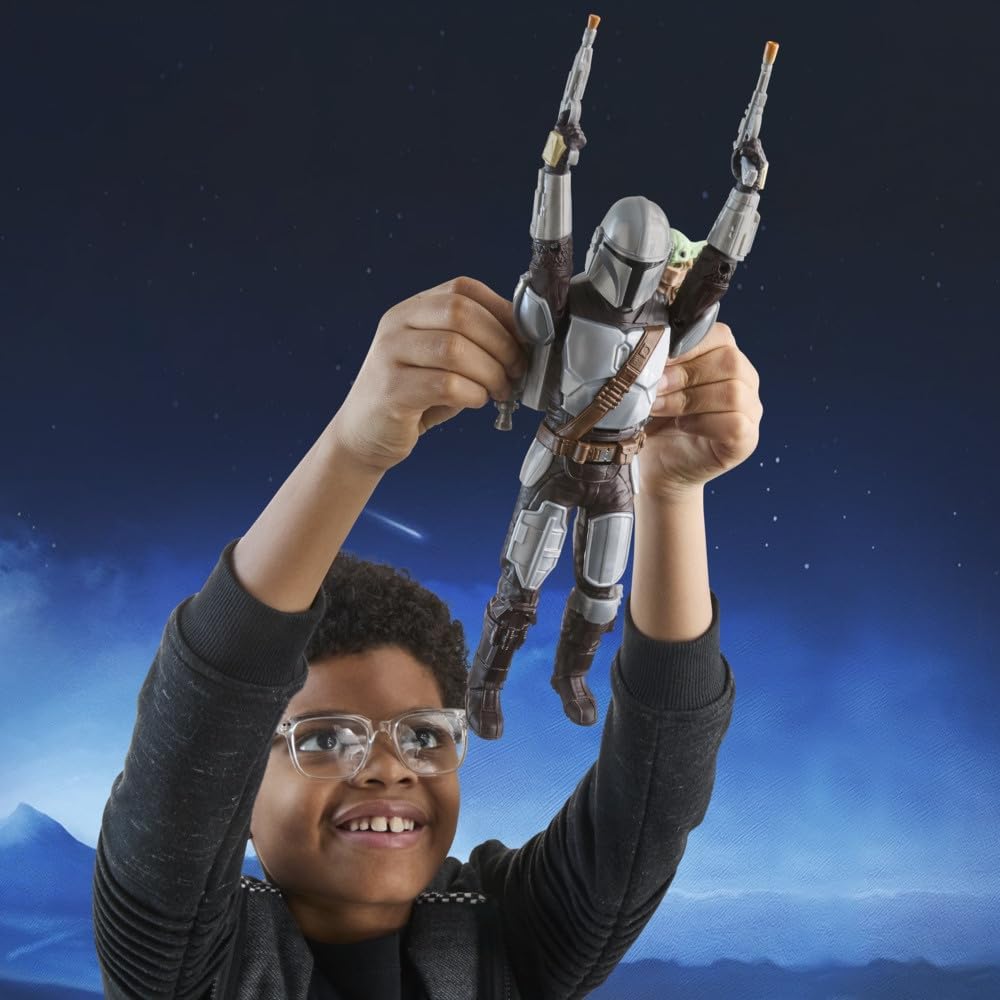 Star Wars The Mandalorian & Grogu Bounty Blaster, 28-cm Action Figure with Sound Effects, Interactive Toys for Boys & Girls Ages 4+